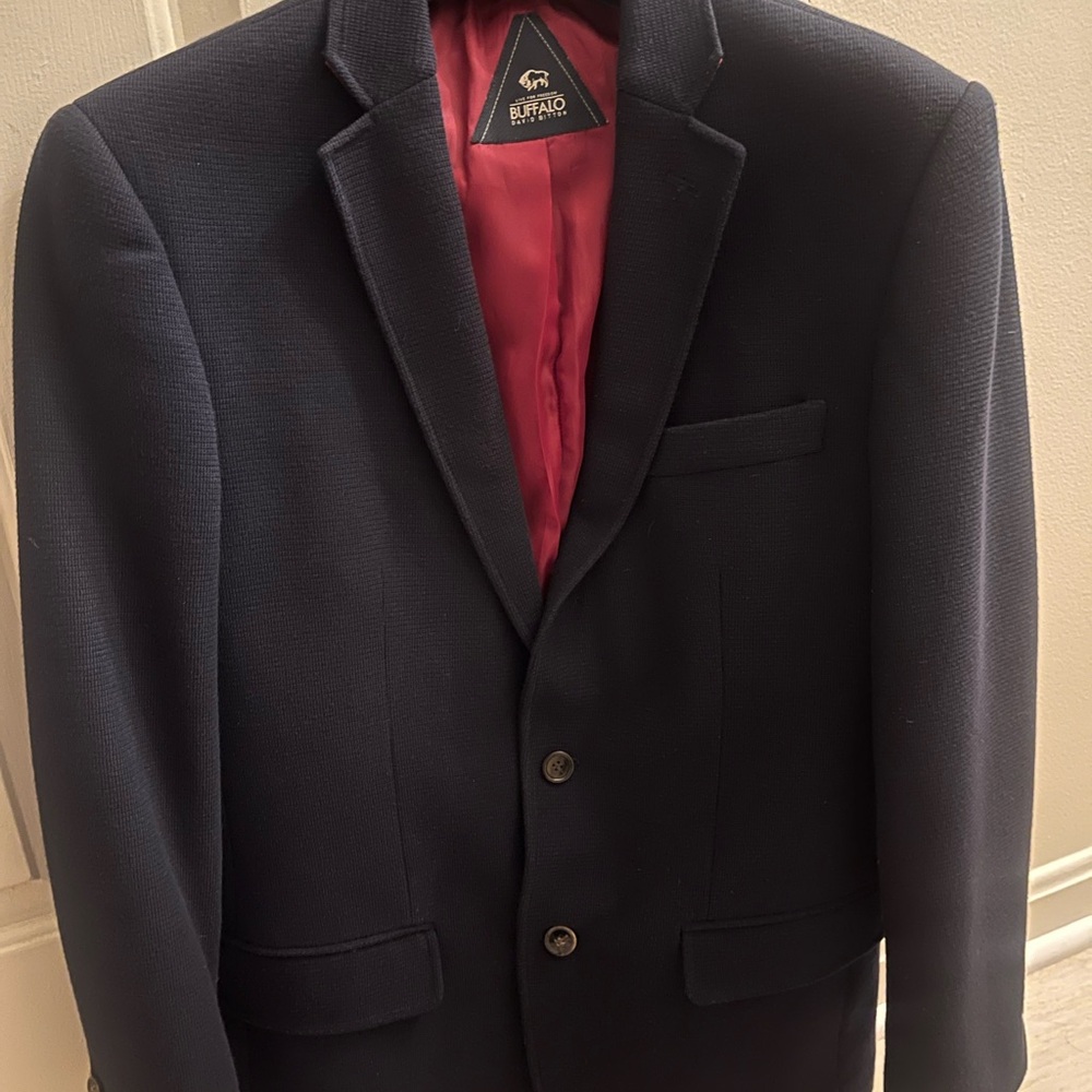 Buffalo Men's Dark Blue Blazer with Red Lining